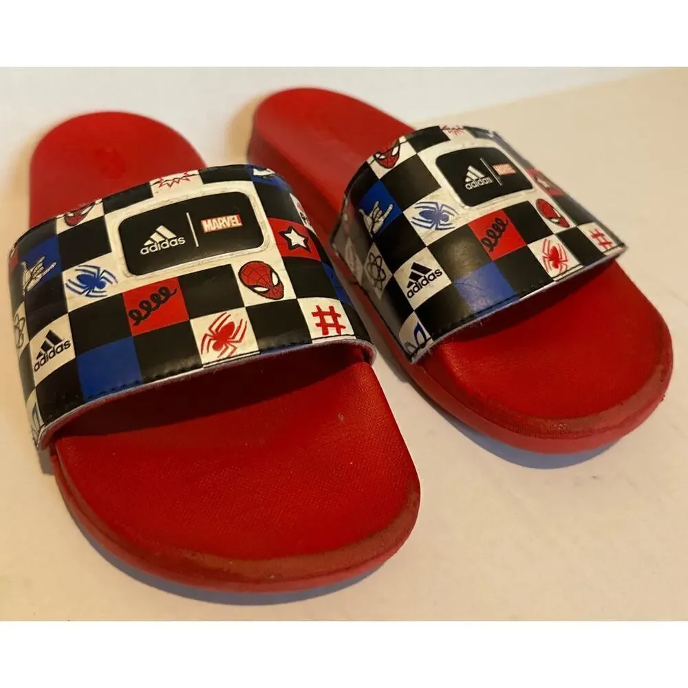 Adidas x Disney Kids Size 4 Adilette Comfort Spider-Man Slide Sandals Casual